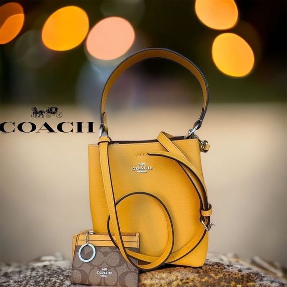 Coach K2111-1011 Small Pebble Leather Town Bucket & Mini ID Holder